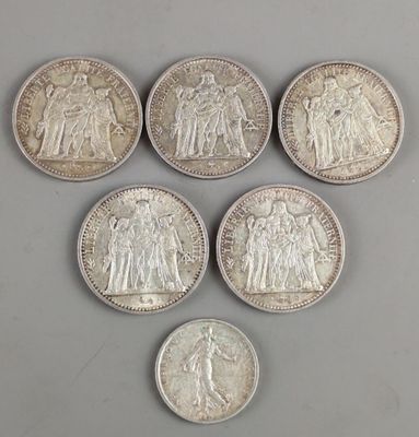 FRANCE. Lot de pièces en argent :