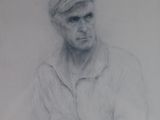 a drawing of a man with his arms crossed in front of him