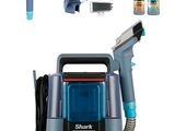 a close up of a vacuum cleaner and other cleaning supplies on a white background