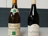 deux bouteilles de vin posées l'une à côté de l'autre sur une table