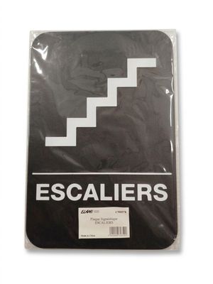 une image représentant un panneau « escaliers » sur fond blanc
