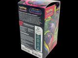 the back of a box of a pokemon card game with a black background