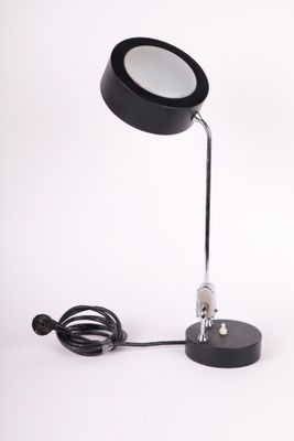 Lampe de bureau en métal patiné et inox