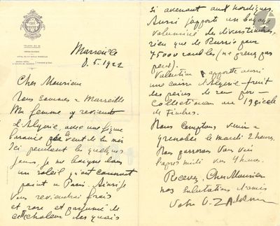 an old handwritten letter with a picture of a man on it