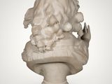 marble bust of a man with a beard and a hat on a pedestal
