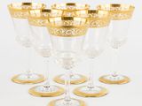 six verres à vin à bord doré, avec des bords dorés et des bords dorés