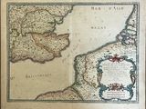 an old map of ireland and wales in a wooden frame