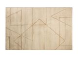 un tapis beige orné de motifs géométriques et de lignes