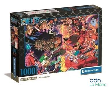 boîte de puzzle représentant un groupe de personnages d'anime