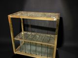 an image of a wooden shelf with glass shelves on top of it
