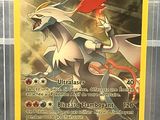 une image représentant une carte Pokémon sur laquelle figure une femme à cheval