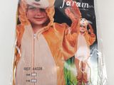 a small child wearing a monkey costume in a plastic bag