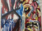 an image of a painting of a man ' s face and a painting of a woman ' s face