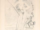 dessin représentant une femme en robe longue tenant un parapluie