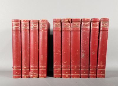 une pile de six livres rouges empilés les uns sur les autres