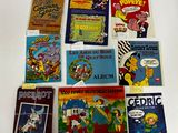 a lot of books that are on the table