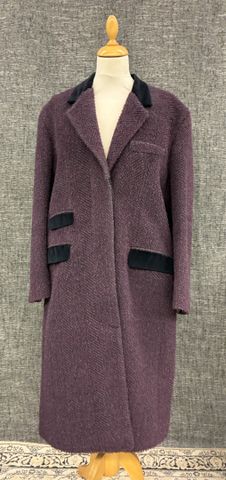 KL By KARL LAGERFELD – Magnifique manteau mi-long bordeaux en lai...