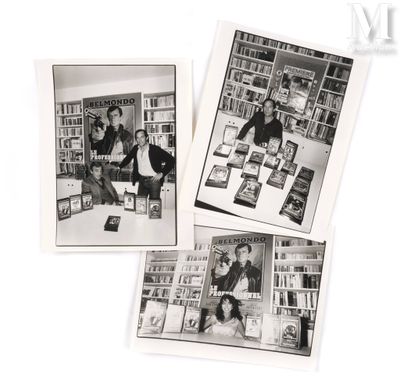 trois photographies en noir et blanc représentant des personnes assises à une table