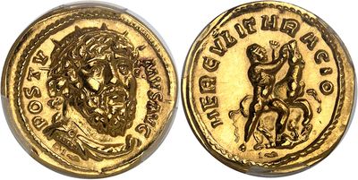 a gold coin with an image of a man on a horse
