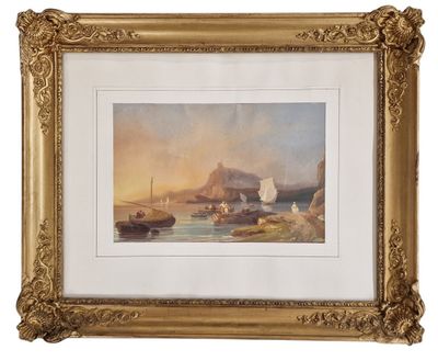 une image d'une photo d'un tableau représentant des bateaux sur l'eau