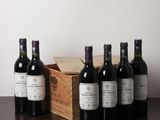 several bottles of wine sitting on a table next to a wooden box