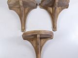 paire de supports d'étagère anciens en bois