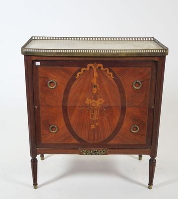 an image of a small chest of drawers with a mirror top