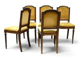 set of four chairs with upholstered back and upholstered back