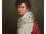 a painting of a young man in a red cloak and white shirt