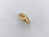 an image of a gold ring with the letter r on it