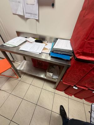 a table that has a bunch of papers on it