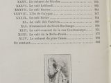 an old book with a drawing of a man holding a stick