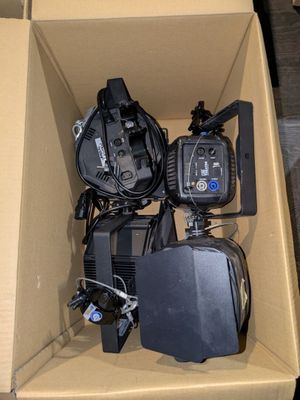 a box with a bunch of electronic equipment in it