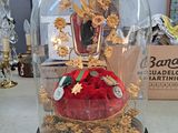 une coupole en verre abritant une crèche de Noël