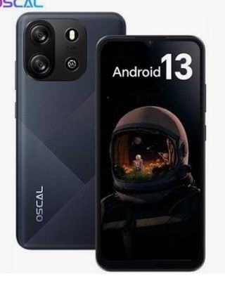 a black smartphone with an image of an astronaut on the screen