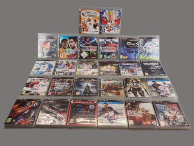 a lot of video games on the table together