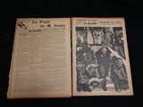 an old french newspaper with a picture of a woman in a dress and a man in a suit